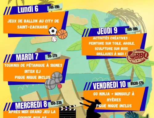 Planning vacances d&rsquo;été – Espaces Jeunes
