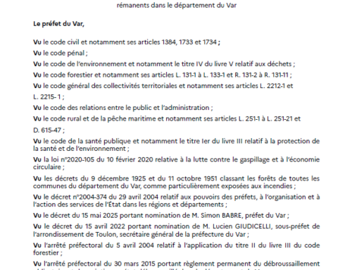 Arrêté préfectoral – brûlage des déchets verts