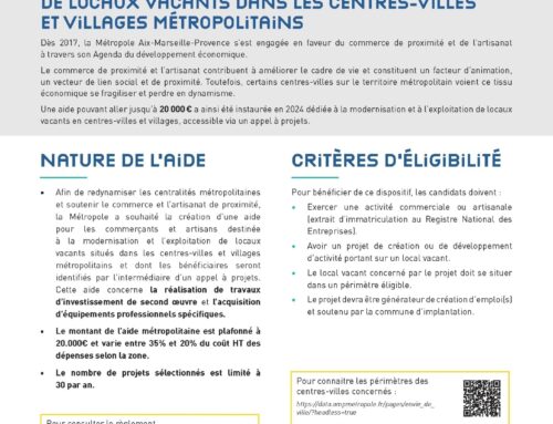 Aide Métropole pour les commerçants et les artisans (rénovation locaux)